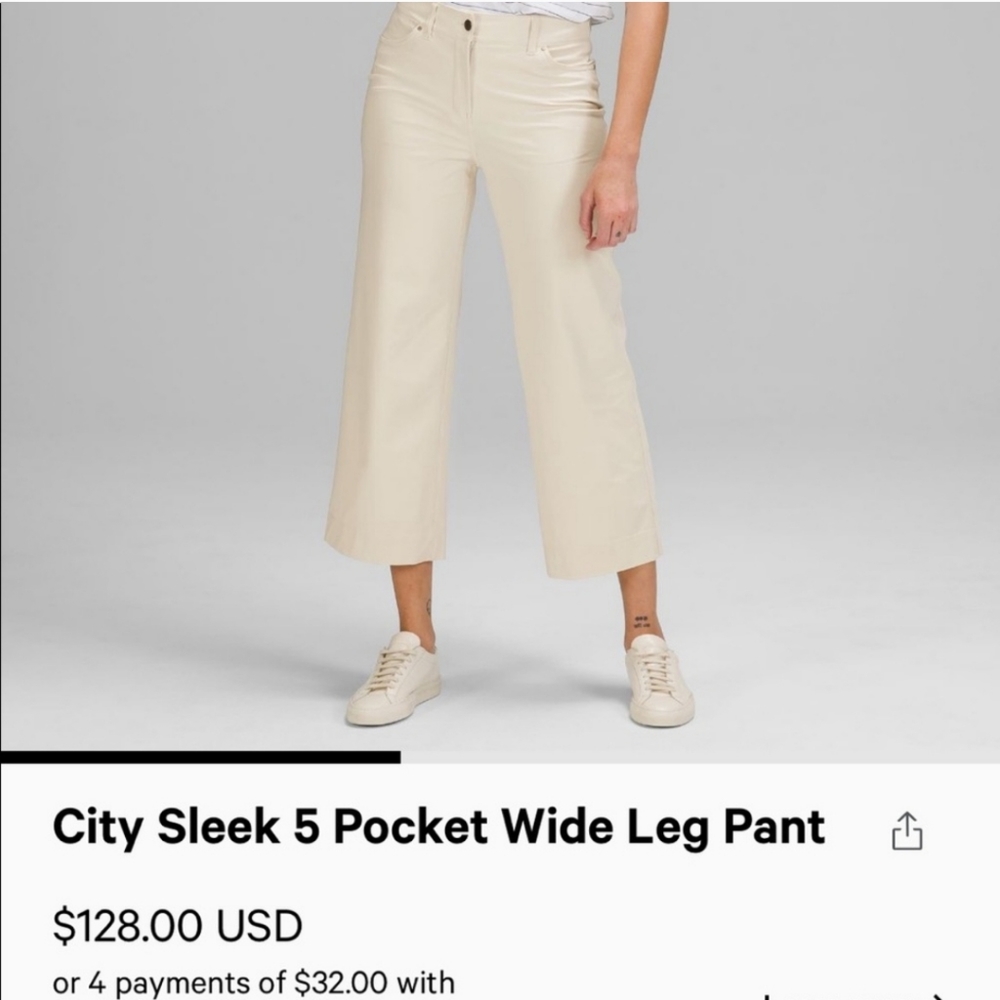 Lululemon Wide Leg Cropped Pant City Sleek, Five Pocket Wide Leg Pant Crop